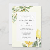 Elegant Lemon Garden Wedding Einladung (Vorderseite)