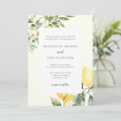Elegant Lemon Garden Wedding Einladung (Stehend Vorderseite)