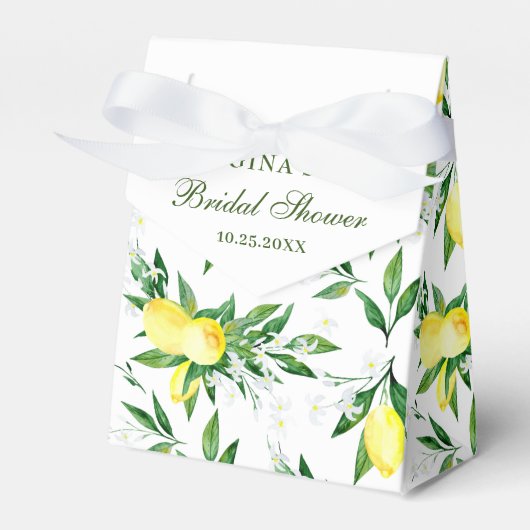 Elegant Lemon Greenery Blossom Brautparty Geschenkschachtel (Vorderseite)