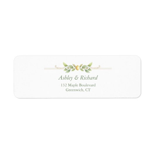 Elegant Lemon Greenery Return Address (Vorne)