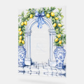 Elegant Lemon Grove Personalisiert Welcome Wedding Acrylschild (Winkel)