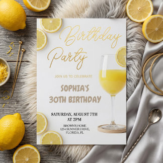 Elegant Lemon-Inspired Birthday Einladung