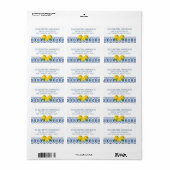 Elegant Lemon Italian Blue Tile Adressaufkleber (Vorne)