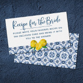 Elegant Lemon Italienisches Rezept für Blaue Tile Visitenkarte