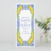 Elegant Lemon Italy Greece Mediterranean Save The Date (Stehend Vorderseite)