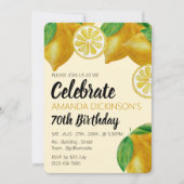 Elegant Lemon Sketch Birthday Einladung (Vorderseite)