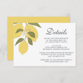 Elegant Lemon Theme Wedding Details Begleitkarte (Vorne/Hinten)