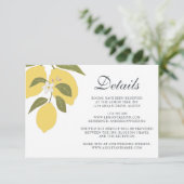 Elegant Lemon Theme Wedding Details Begleitkarte (Stehend Vorderseite)