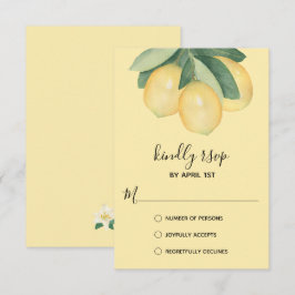 Elegant Lemon Wassercolor RSVP Karte
