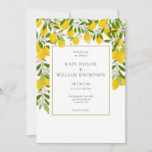 Elegant Lemons Blossom Grünes Foto Wedding Invi Einladung (Vorderseite)