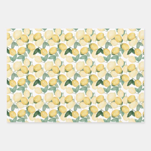 Elegant Lemons Geschenkpapier Set (Vorderseite)