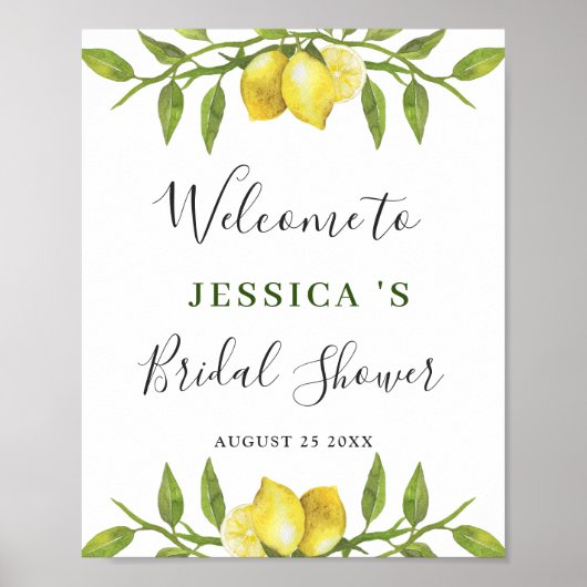 Elegant Lemons Greenerenerity WELCOME BRIDAL SGHOW Poster (Vorne)