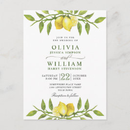 Elegant Lemons Greenerity Wedding Einladung Postkarte