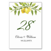 Elegant Lemons Greenerity Wedding Tischnummer (Rückseite)