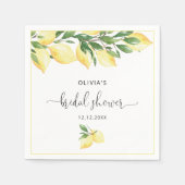 Elegant Lemons Greenery Brautparty Napkins Serviette (Vorderseite)