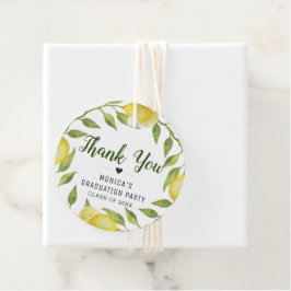 Elegant Lemons Greenery Chic Abschluss Vielen Dank Geschenkanhänger