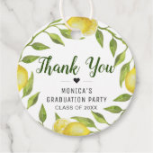 Elegant Lemons Greenery Chic Abschluss Vielen Dank Geschenkanhänger (Vorderseite)