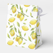 Elegant Lemons Watercolor Grüne Hochzeit Geschenkschachtel (Rückseite)