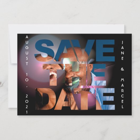 Elegant Lens Flare Wedding Foto Save the Date (Vorderseite)