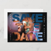 Elegant Lens Flare Wedding Foto Save the Date Postkarte (Vorne/Hinten)
