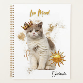 Elegant Leo Zodiac Cat Planner Notebook Planer