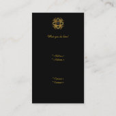 Elegant Leopard Black Gold Visitenkarte (Rückseite)