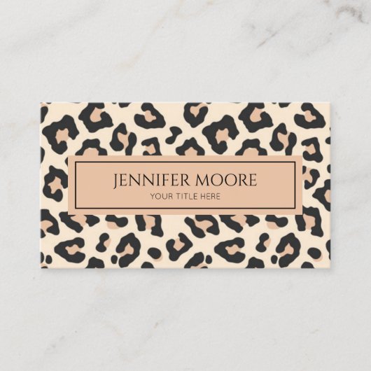Elegant Leopard Cheetah Print Brown Black Custom Visitenkarte (Vorderseite)