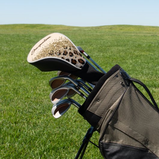 Elegant Leopard Print Golf Headcover (In SItu)