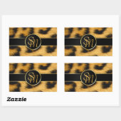 Elegant Leopard Print Monogram Script - Sticker (Blatt)