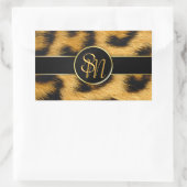 Elegant Leopard Print Monogram Script - Sticker (Tasche)