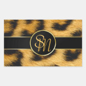 Elegant Leopard Print Monogram Script - Sticker (Vorderseite)