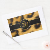 Elegant Leopard Print Monogram Script - Sticker (Umschlag)