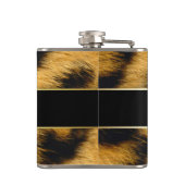 Elegant Leopard Print Monogram Script Vinyl Flask Flachmann (Rückseite)