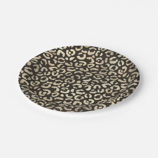 Elegant Leopard Print Pappteller (Schrägansicht)