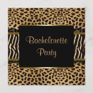 Elegant Leopard Zebra Junggeselinnen-Abschied Einladung