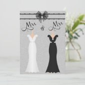 Elegant Lesbian Gay Two Brides Einladung Hochzeit (Stehend Vorderseite)