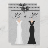 Elegant Lesbian Gay Two Brides Einladung Hochzeit (Vorne/Hinten)