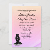 Elegant Lesbian Wedding Pinks Einladung (Vorderseite)