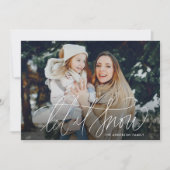 Elegant Let it Snow Foto Feiertagskarte (Vorderseite)
