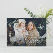 Elegant Let it Snow Foto Feiertagskarte (Stehend Vorderseite)