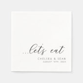 Elegant Let's Eat Wedding Reception Serviette (Vorderseite)