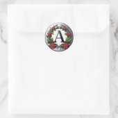 Elegant Letter A Monogram Runder Aufkleber (Tasche)