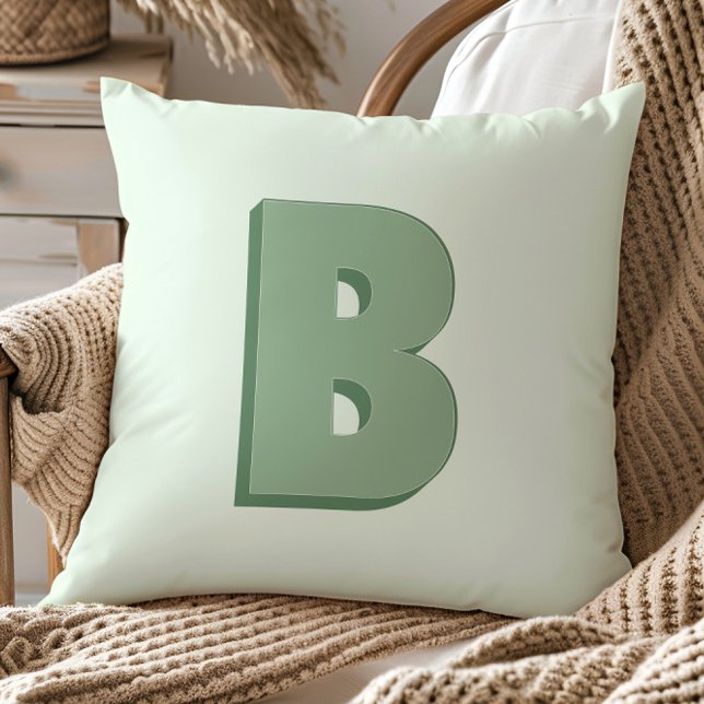 Elegant Letter B Monogram Personalized Initial Kissen (Von Creator hochgeladen)