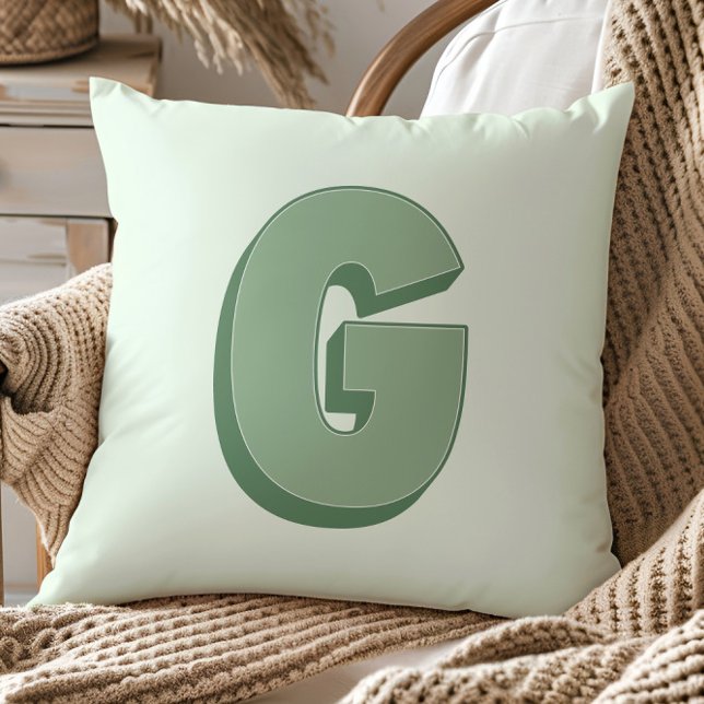 Elegant Letter G Monogram Personalized Initial Kissen (Von Creator hochgeladen)