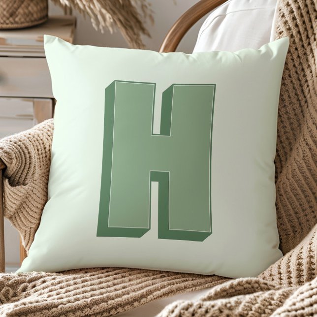 Elegant Letter H Monogram Personalized Initial Kissen (Von Creator hochgeladen)