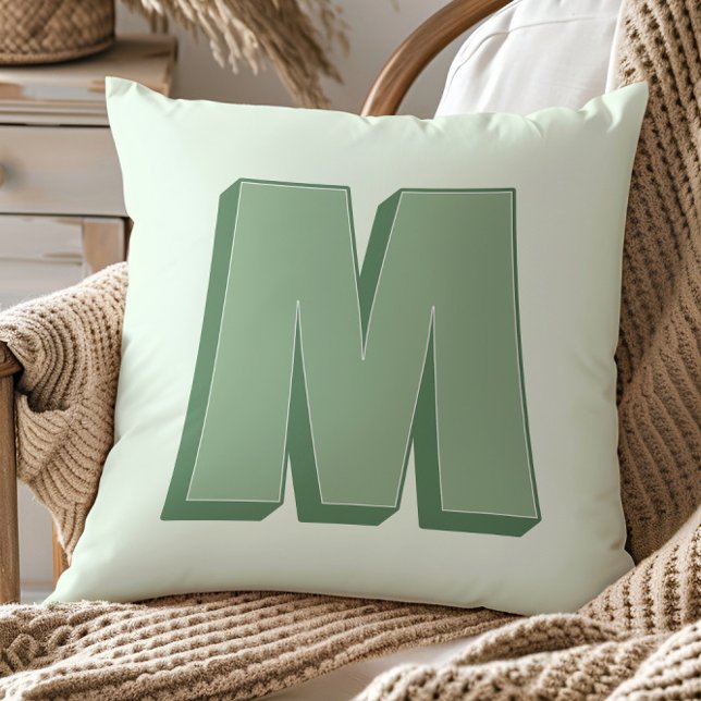 Elegant Letter M Monogram Personalized Initial Kissen (Von Creator hochgeladen)