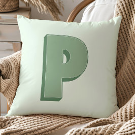 Elegant Letter P Monogram Personalized Initial Kissen