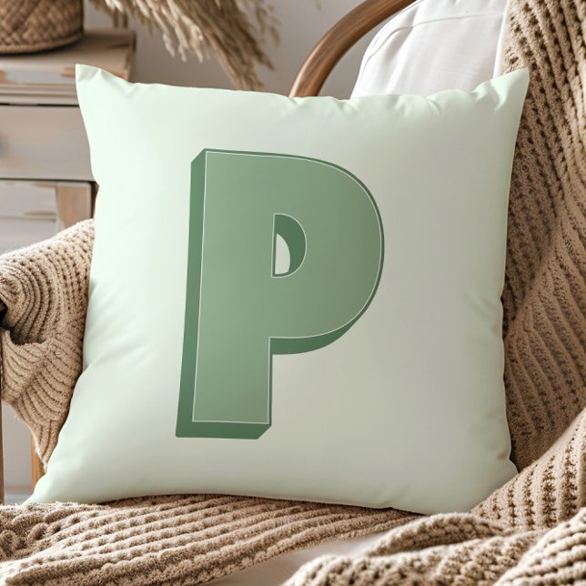 Elegant Letter P Monogram Personalized Initial Kissen (Von Creator hochgeladen)