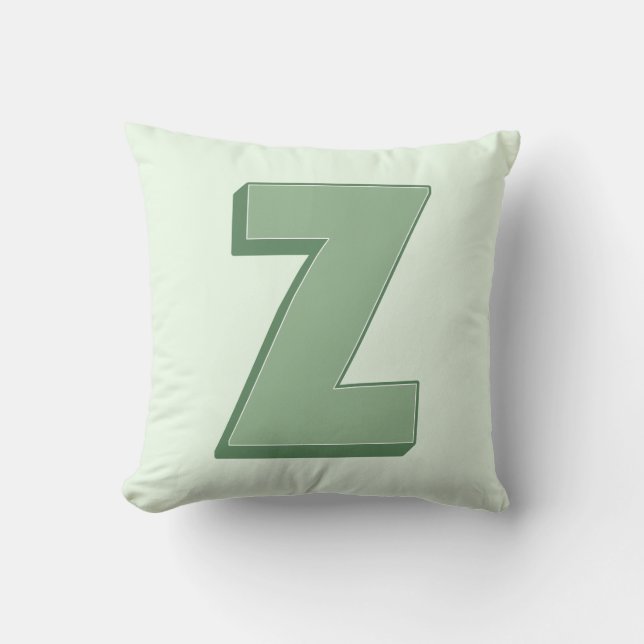 Elegant Letter Z Monogram Personalized Initial Kissen (Vorderseite)