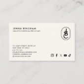 Elegant Lettering Monogram Logo Black/Ivory Visitenkarte (Rückseite)